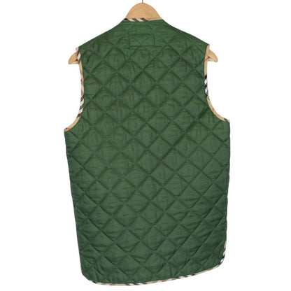 Vintage Burberry Green Nova Check Quilted Vest Jacket
