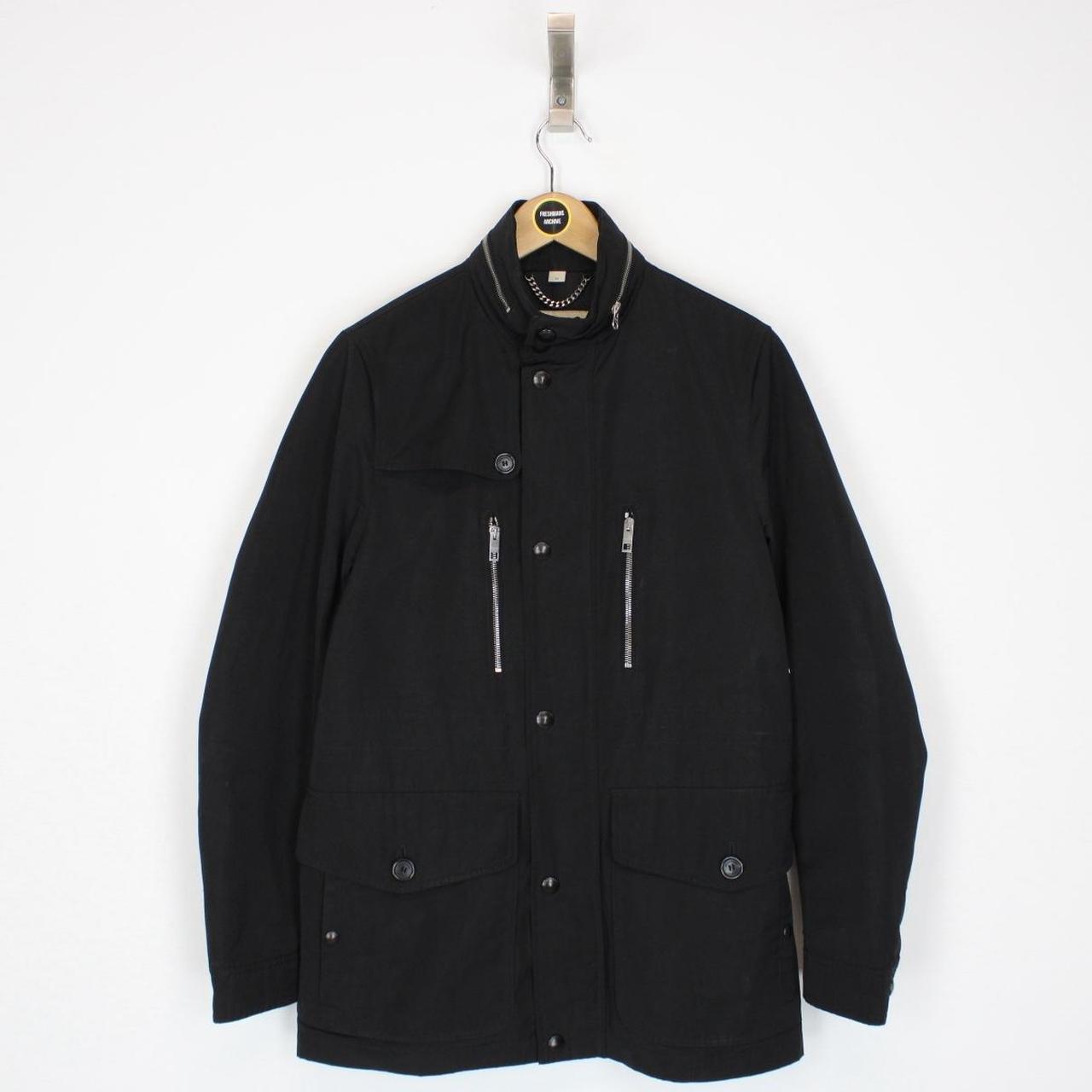 Burberry London Black Full Zip Nova Check Lined Jacket