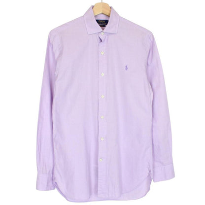 Polo Ralph Lauren Purple and White Cotton Long Sleeve Shirt