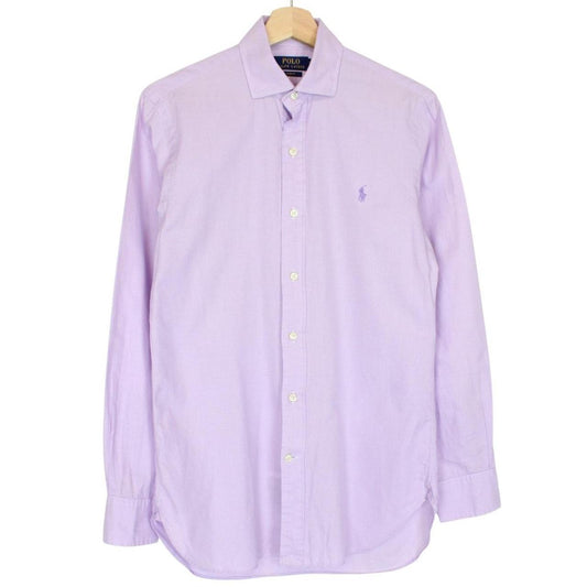 Polo Ralph Lauren Purple and White Cotton Long Sleeve Shirt