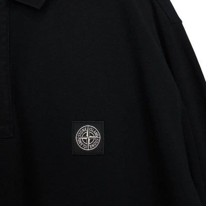Stone Island AW 2014 Black Long Sleeve Compass Polo Shirt