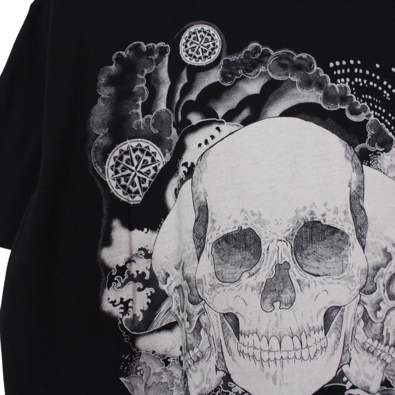 Just Cavalli black pocket t-shirt featuring skull print design and soft cotton material.