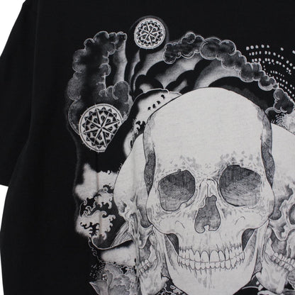 Just Cavalli black pocket t-shirt featuring skull print design and soft cotton material.
