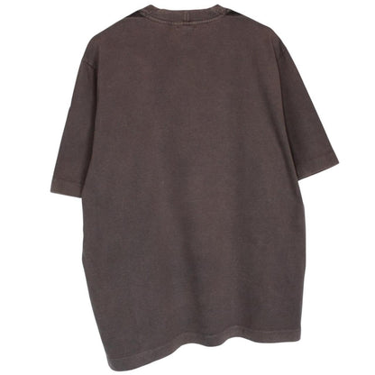 Stone Island brown short sleeve cotton t-shirt with logo patch on sleeve.
