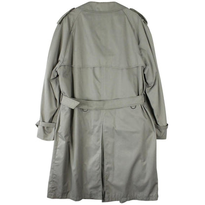 Christian Dior grey double-breasted trench coat with removable wool lining and belted waist.