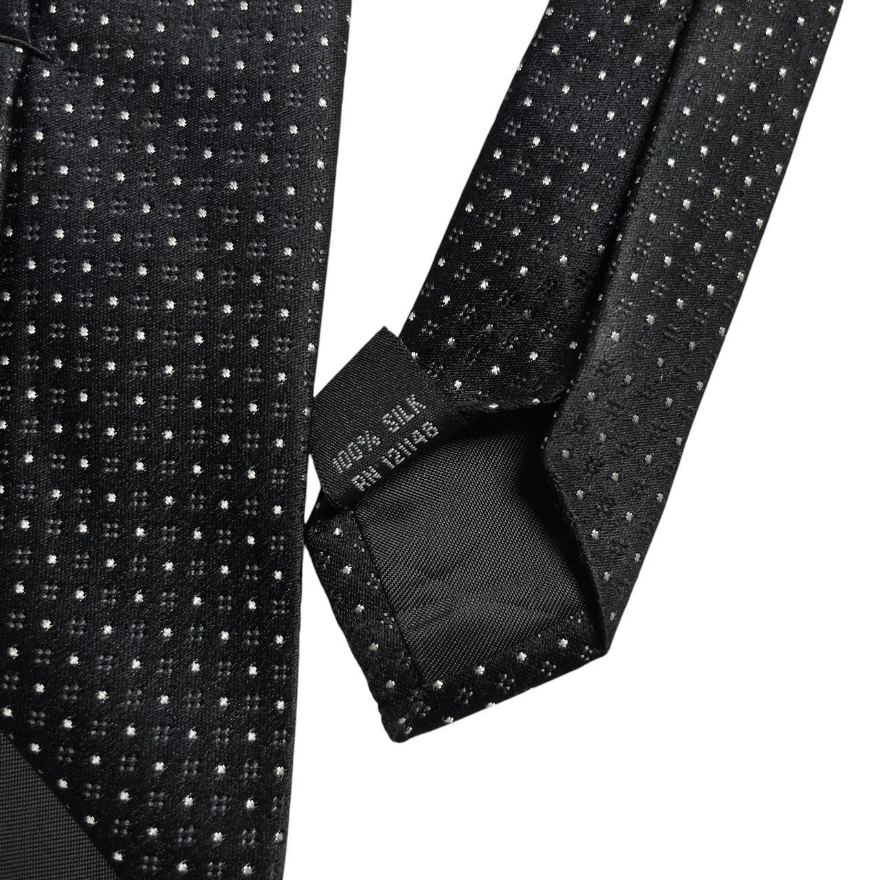 DKNY vintage silk tie black and white polka dots, excellent condition.