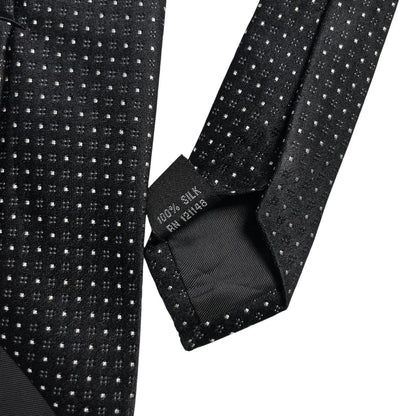 DKNY vintage silk tie black and white polka dots, excellent condition.