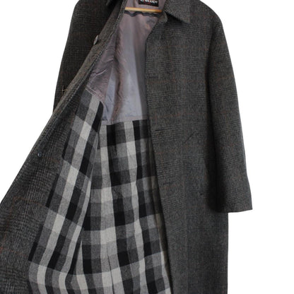 Vintage 90s Yves Saint Laurent Grey Virgin Wool Overcoat