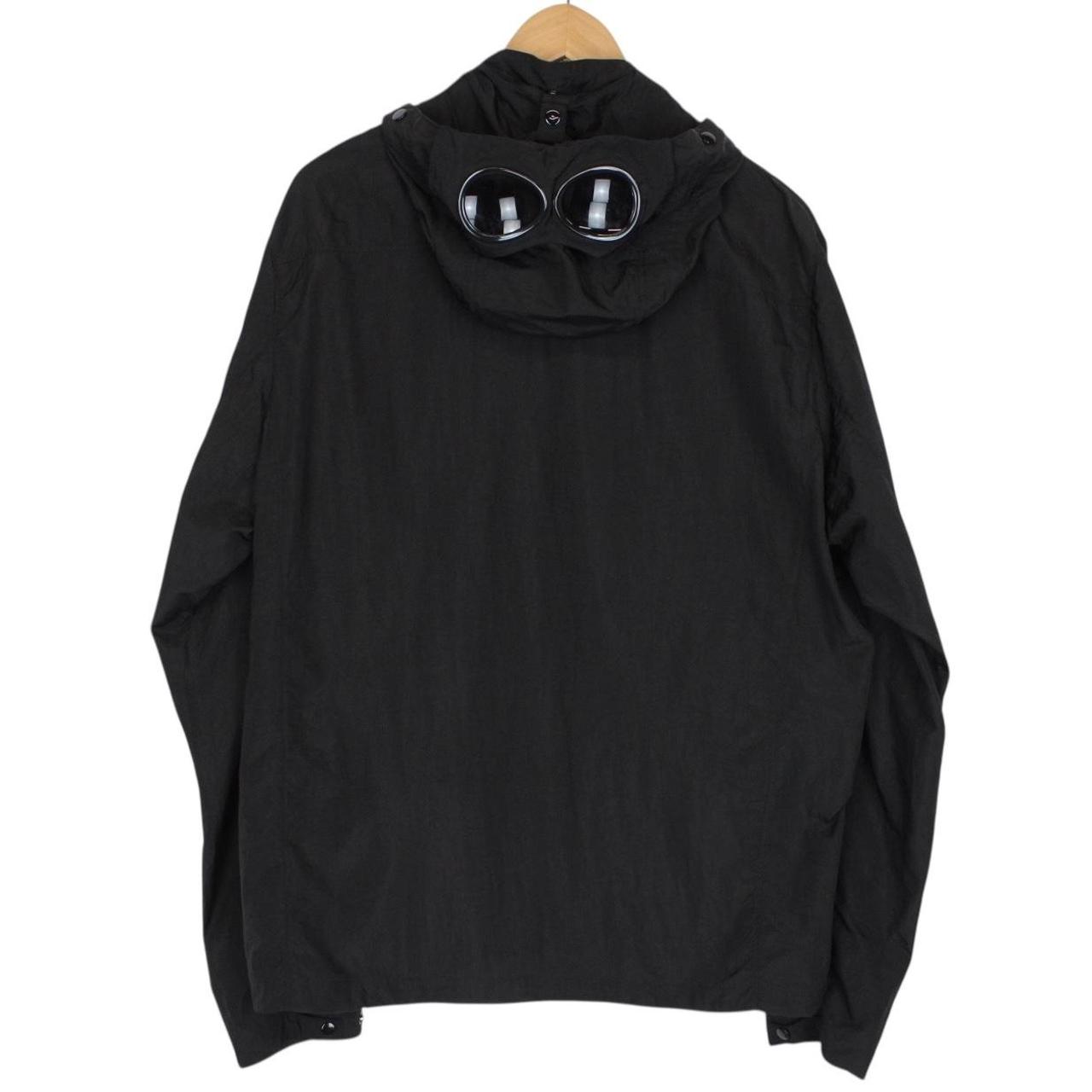 CP Company Black Full Zip Chrome Nylon Garment Dyed Goggle Jacket