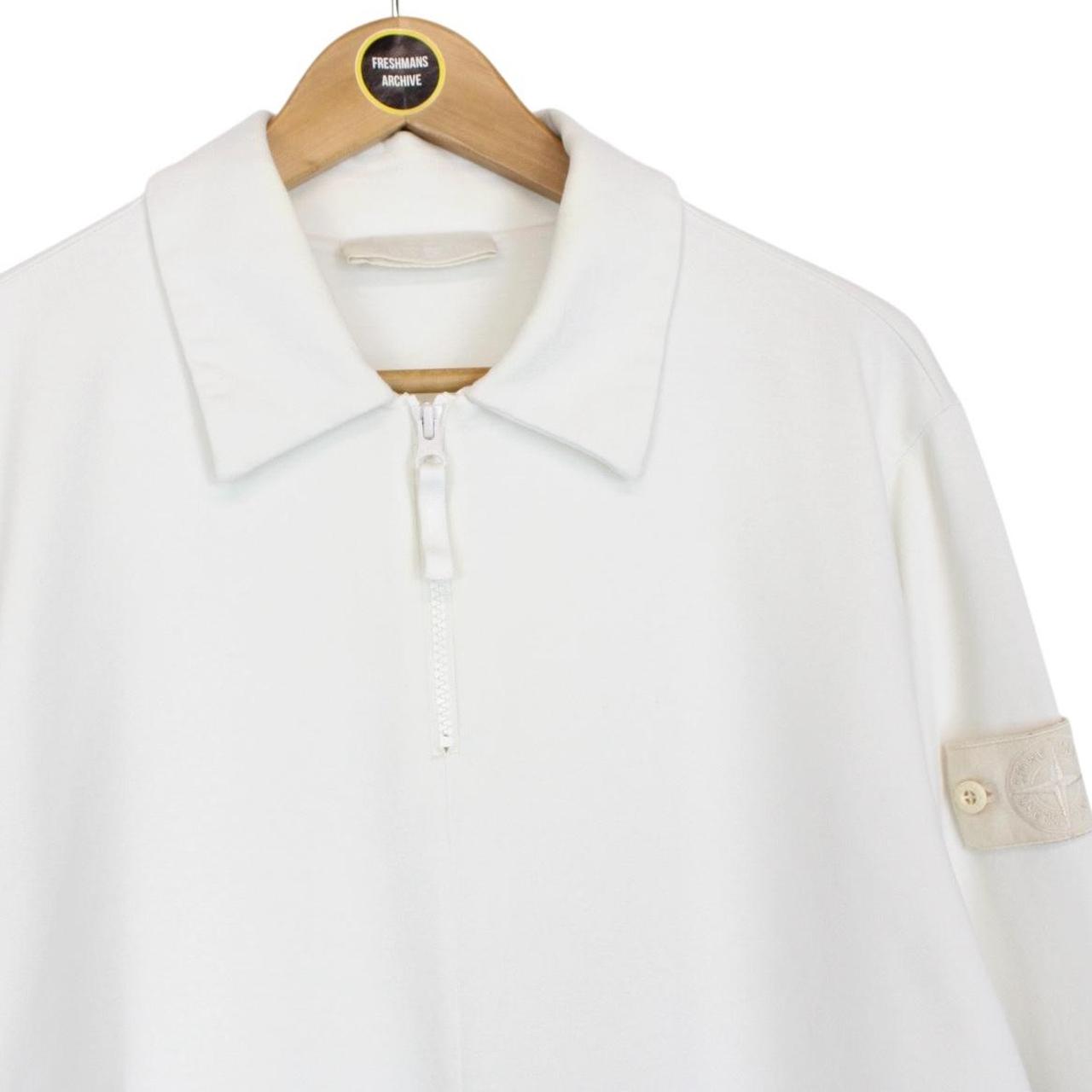 Stone Island Ghost SS 2022 Cream 1/4 Zip Stretch Cotton Sweatshirt Jumper