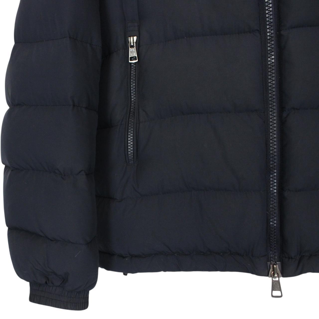 Moncler Brique Navy Blue Full Zip Hooded Down Jacket