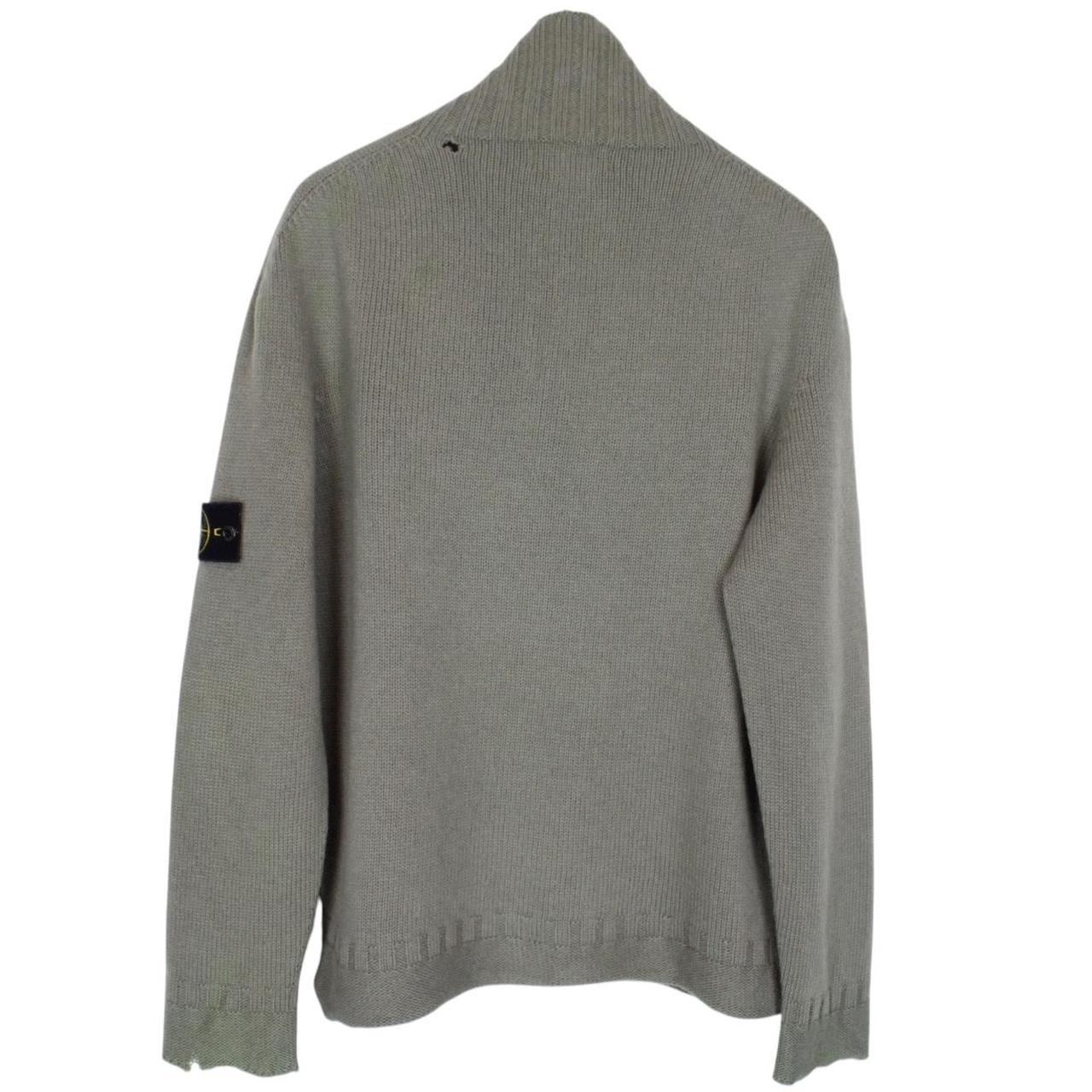 Vintage Stone Island AW 2002 Beige Virgin Wool Knit 1/4 Zip Jumper