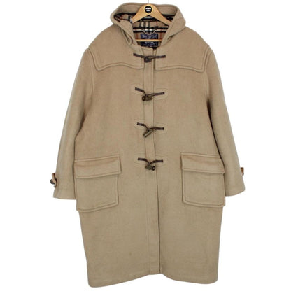 Vintage 90s Burberry Beige Nova Check Wool Duffle Coat