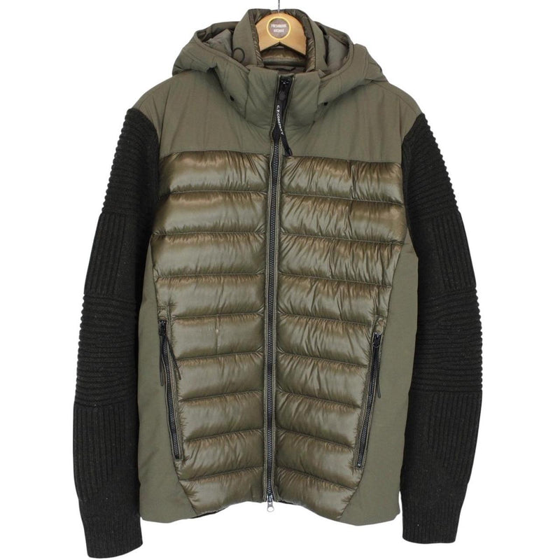 CP Company Pro Tek Khaki Green Wool and Nylon Hooded Down Goggle Jacket