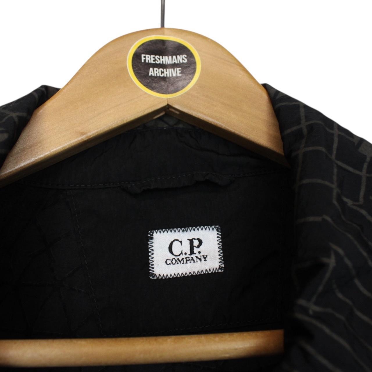 CP Company Black Full Zip Camo Net Lens Overshirt Jacket