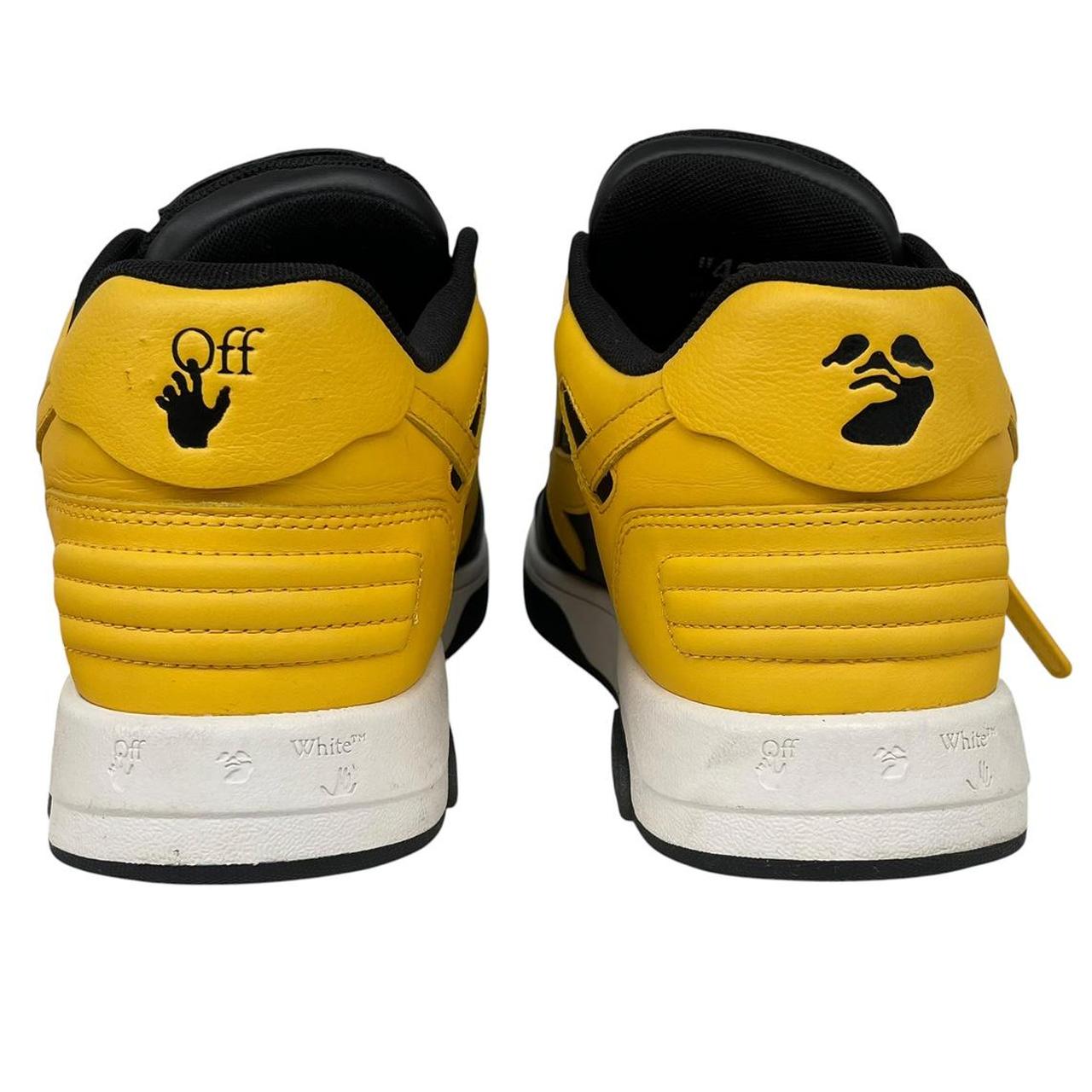 Off White Yellow and Black Out Of Office Leather Low Top Trainers