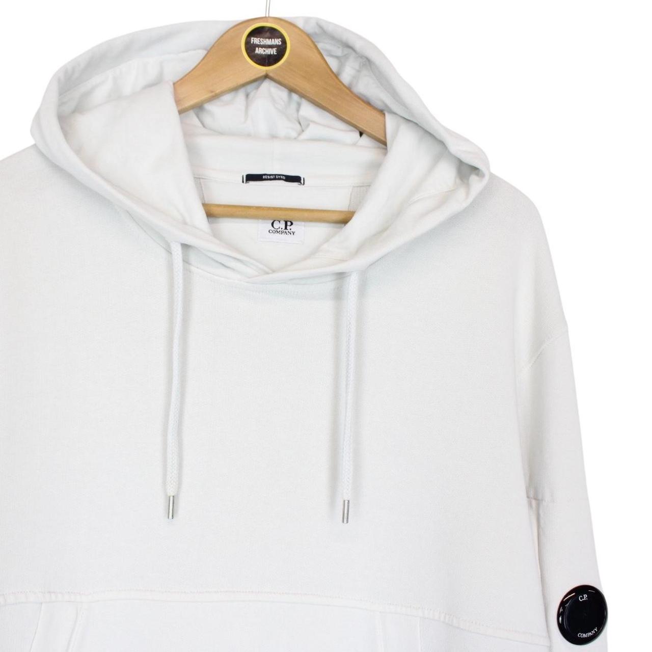 CP Company Pale Blue Resist Dyed Cotton Lens Hoodie Jumper