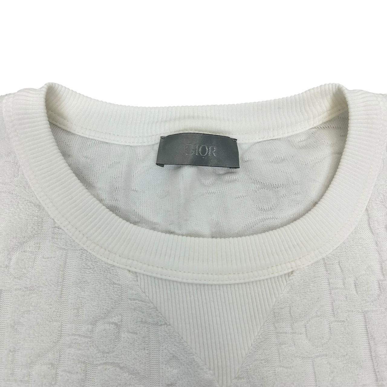 Dior White Oblique Monogram Towel Cotton Relaxed Fit Short Sleeve T-Shirt