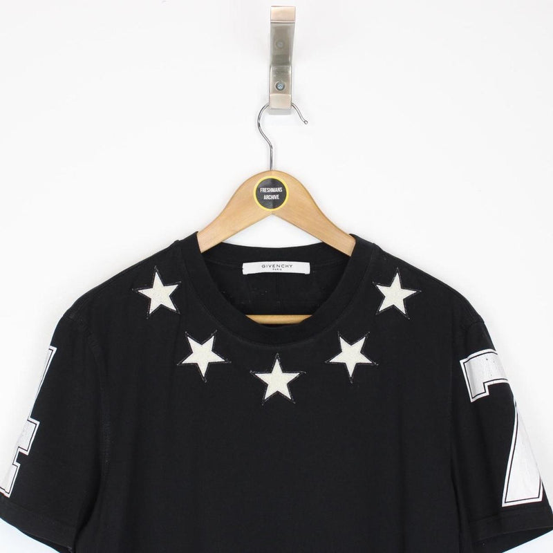 Givenchy Paris Black and White Stars Short Sleeve T-Shirt