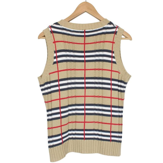 Vintage Burberry London Nova Check Cotton Knit Sweater Vest