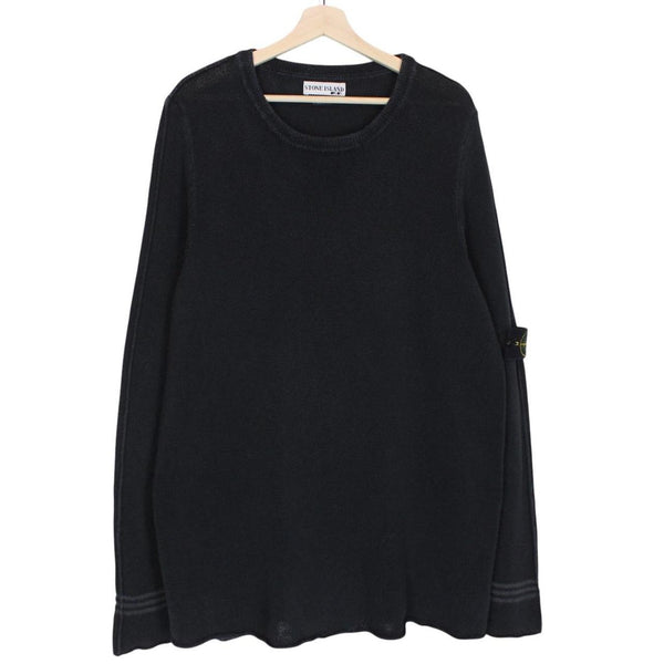 Vintage Stone Island Navy Blue Cotton Knit Jumper