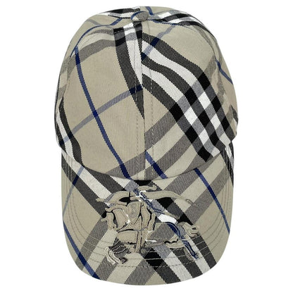 Burberry Beige Nova Check EKD Logo Embroidered Baseball Cap