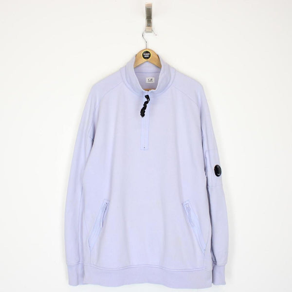 CP Company Lilac Purple 1/4 Zip Lens Sweatshirt Jumper