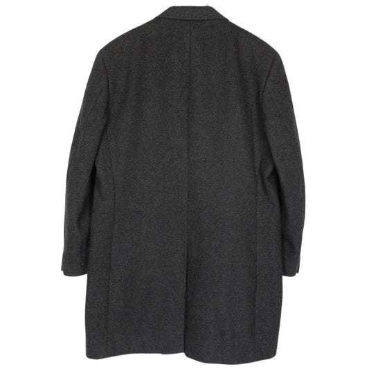 Vintage 90s Burberry Dark Grey Wool and Camelhair Overcoat