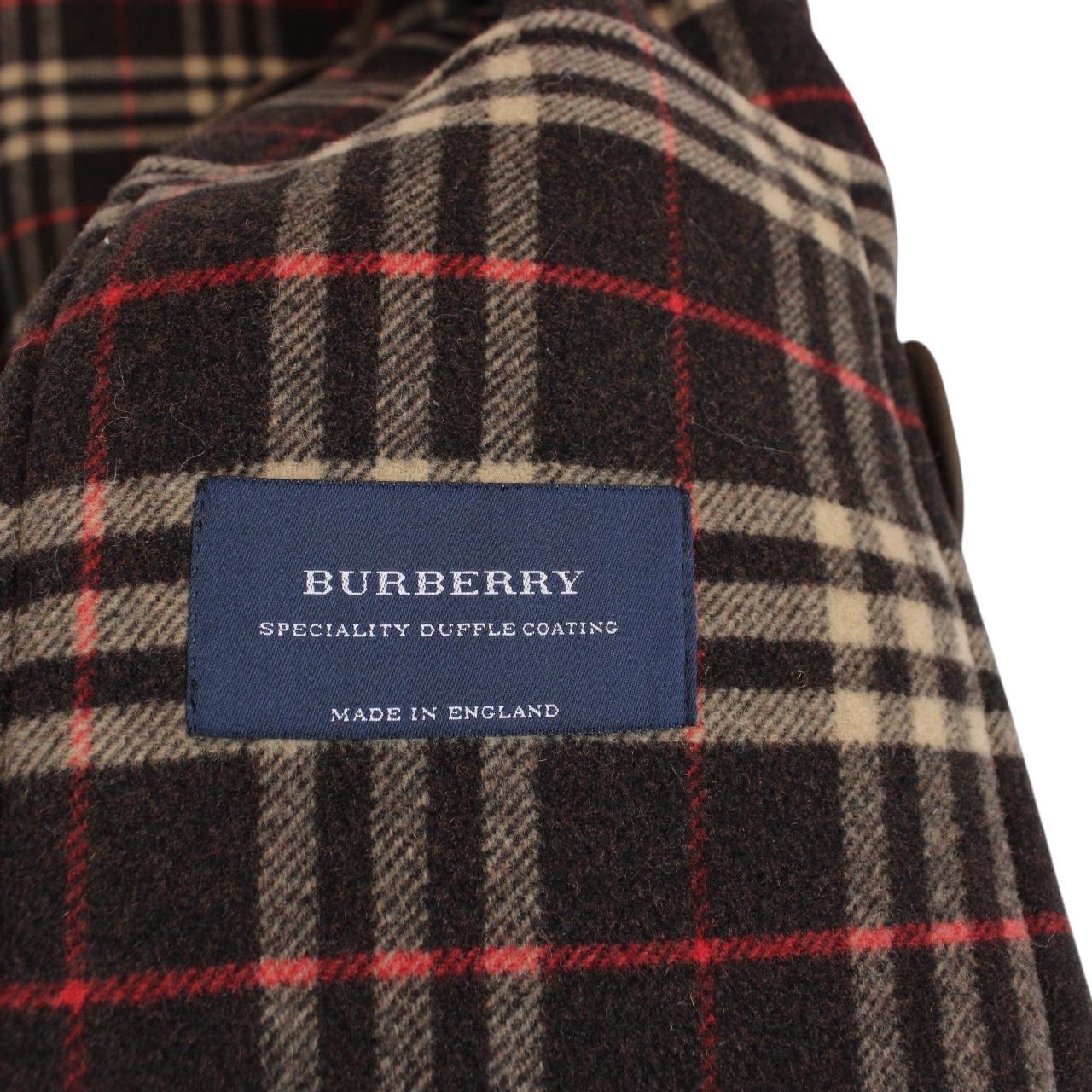 Vintage Burberry London Brown Nova Check Wool Duffle Coat