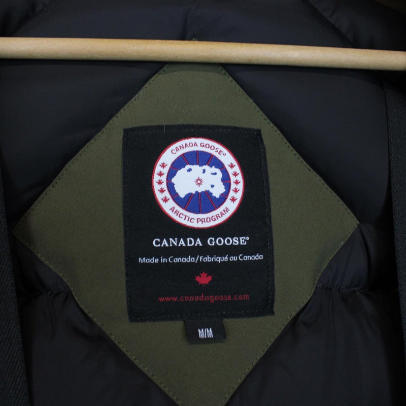Canada Goose Green Chilliwack Bomber Down Jacket with Fur Trim
