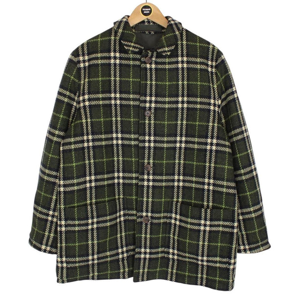 Burberry London Green Nova Check Wool and Polyester Reversible Jacket