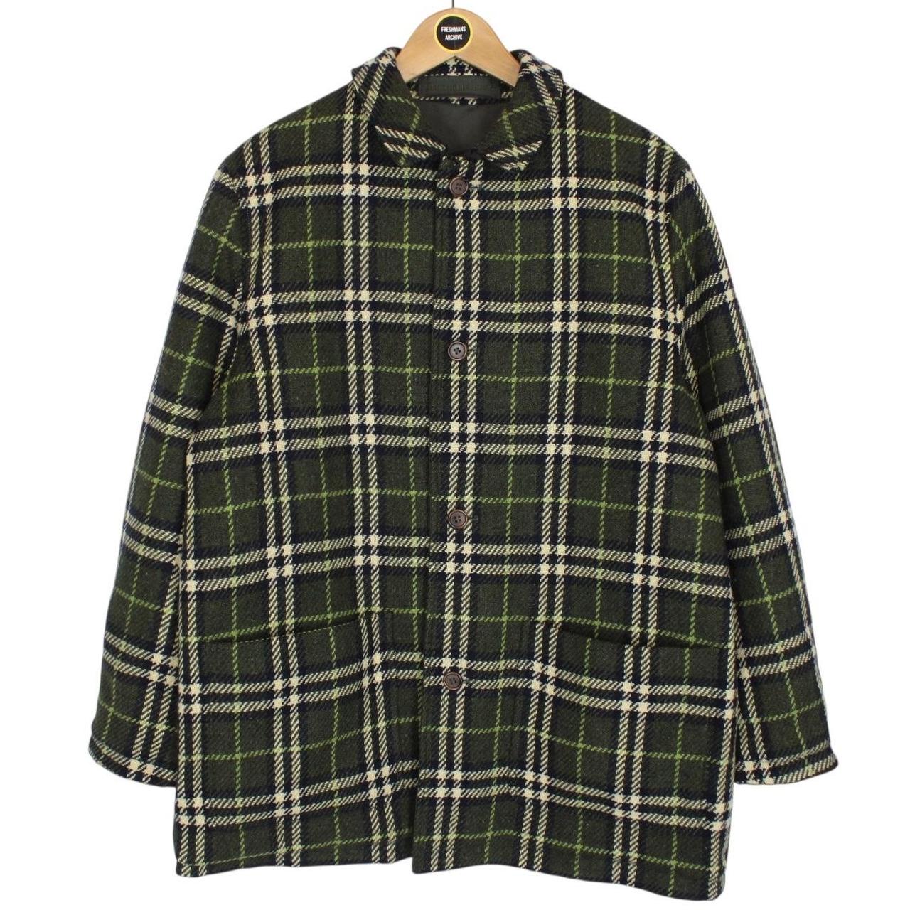 Burberry London Green Nova Check Wool and Polyester Reversible Jacket