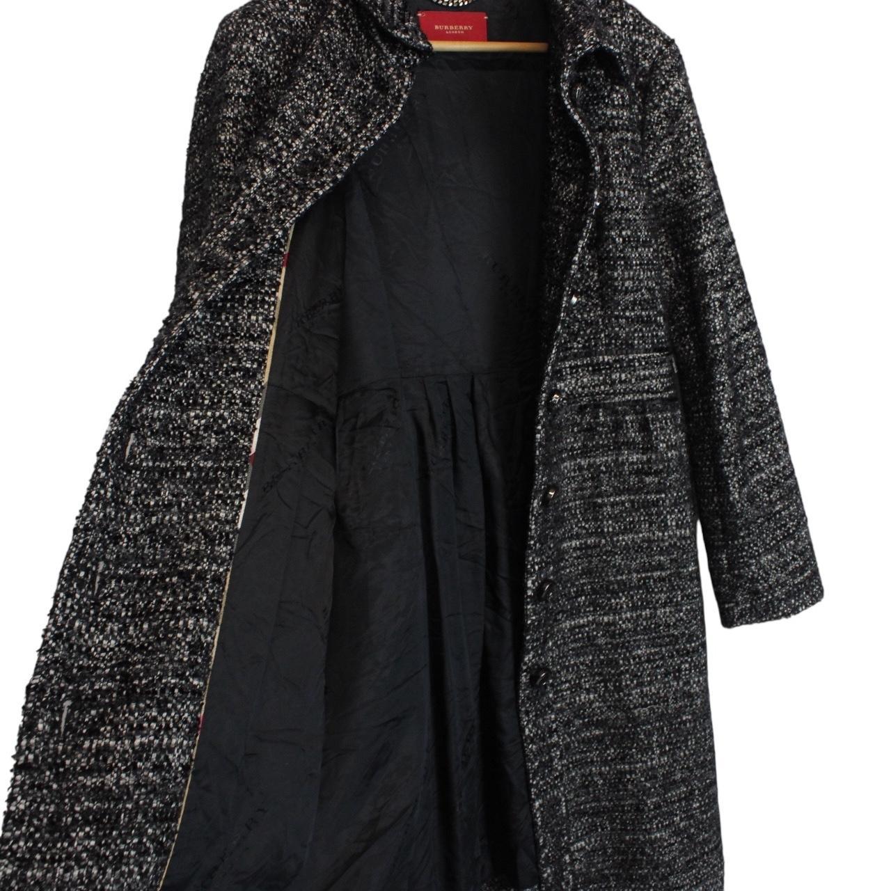 Vintage Burberry London Black and Grey Alpaca Wool Blend Coat