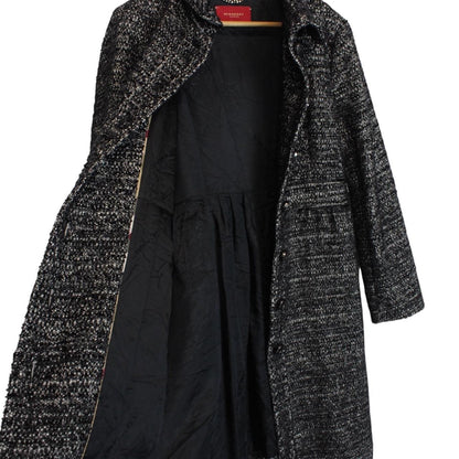 Vintage Burberry London Black and Grey Alpaca Wool Blend Coat