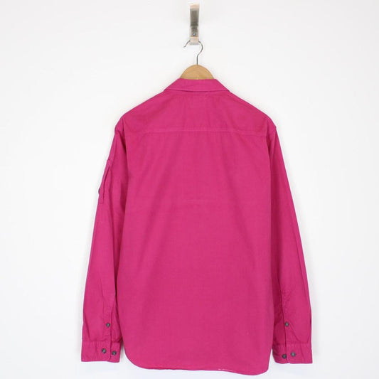 CP Company Pink Full Zip Cotton Lens Overshirt
