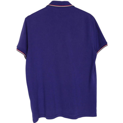 Moncler Maglia Manica Corta Blue Short Sleeve Cotton Polo Shirt