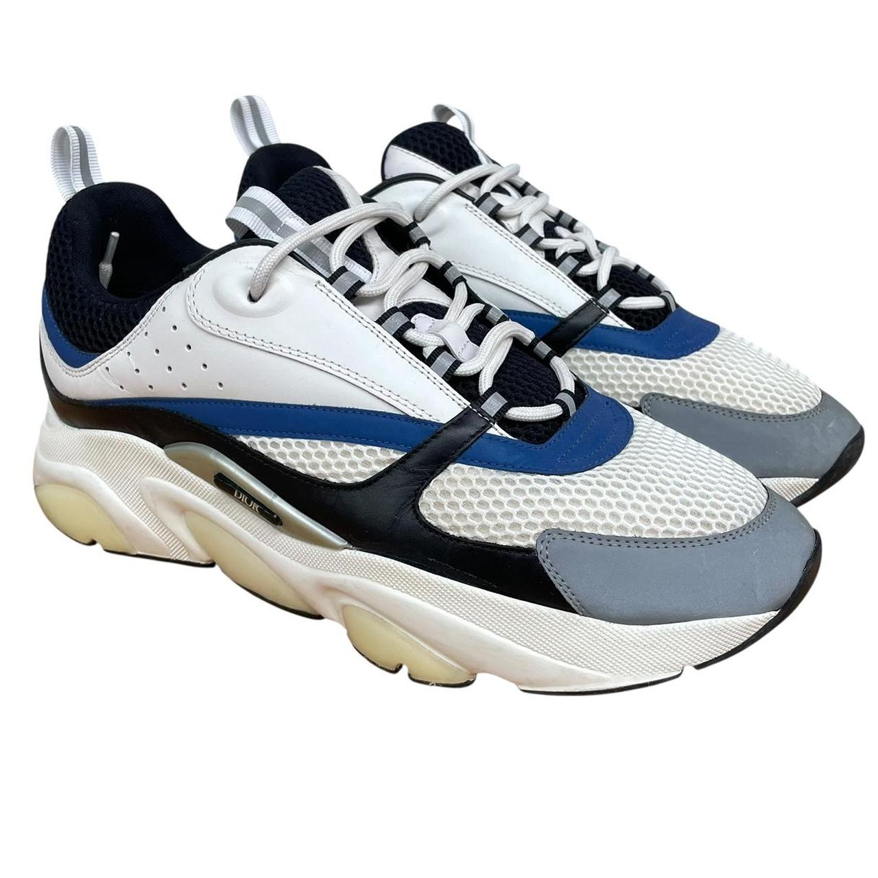 Dior B22 White and Blue Low Trainers
