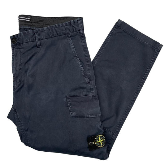Stone Island AW 2023 Navy Blue Skinny Fit Cargo Trousers