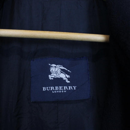Vintage Burberry London Navy Blue Wool Coat