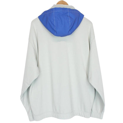 Stone Island Marina SS 2023 Light Blue Plated Dyed Cotton Nylon Hoodie Jumper