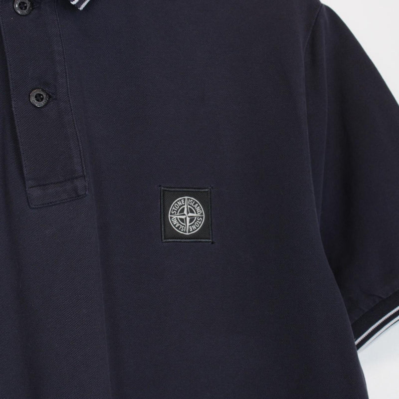 Stone Island Navy Blue Short Sleeve Compass Polo Shirt