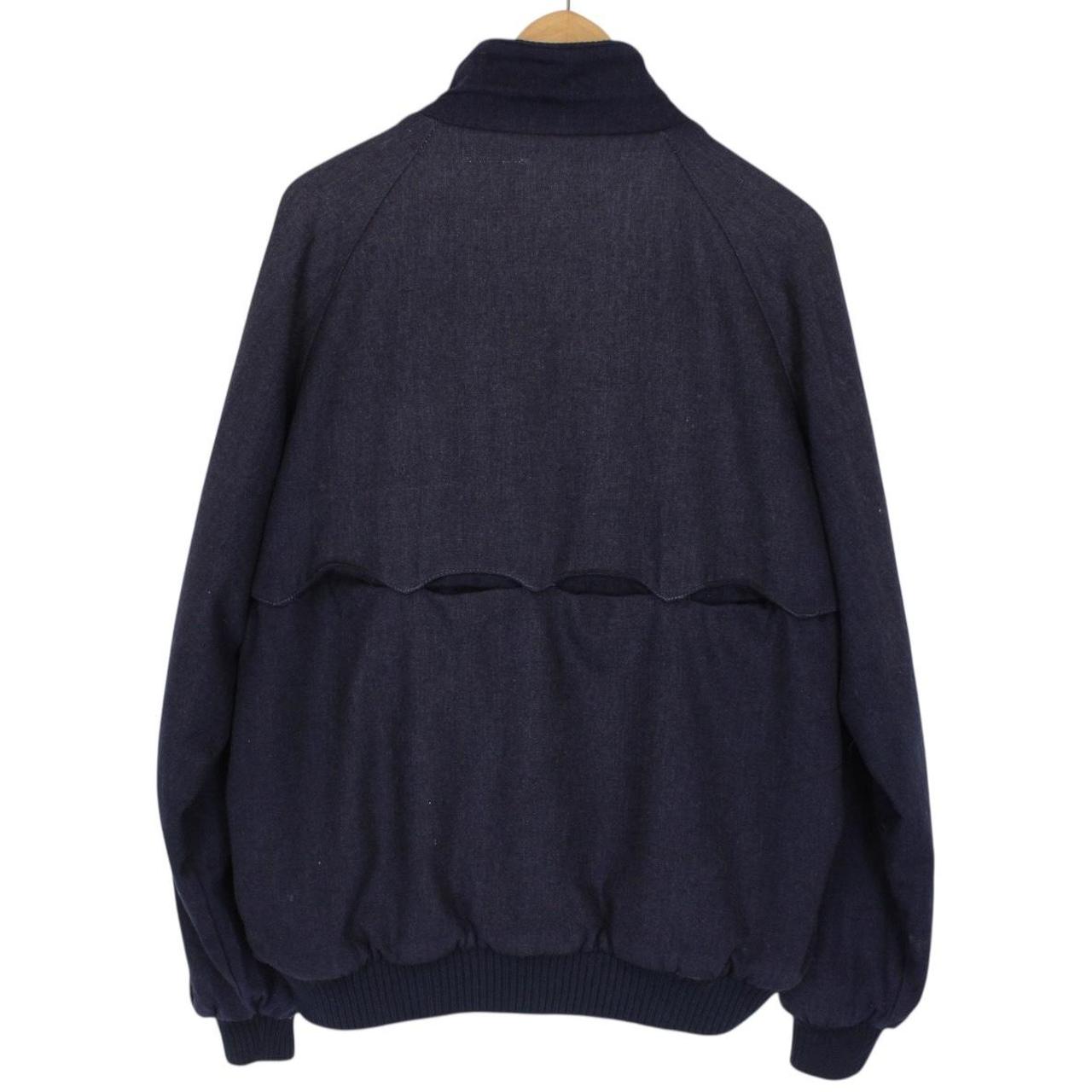 Vintage 90s Burberry Navy Blue Nova Check Lined Wool Harrington Jacket