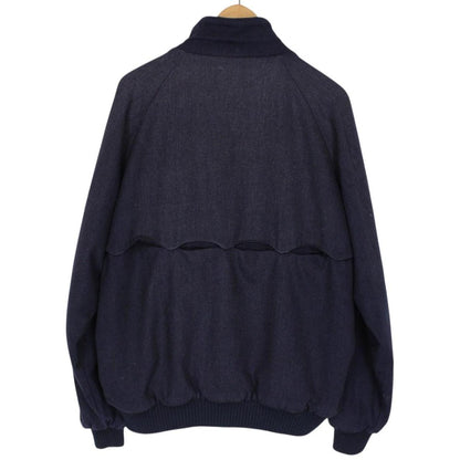 Vintage 90s Burberry Navy Blue Nova Check Lined Wool Harrington Jacket