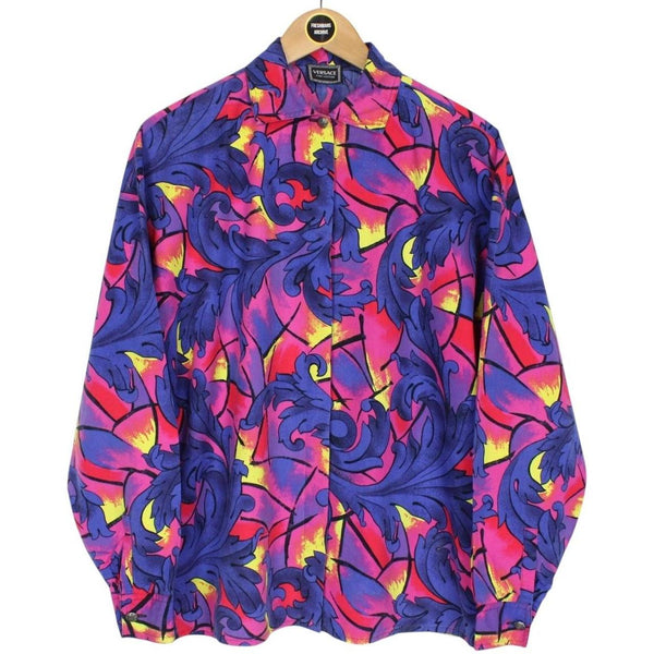 Vintage Versace Jeans Couture Multicoloured Long Sleeve Cotton Shirt
