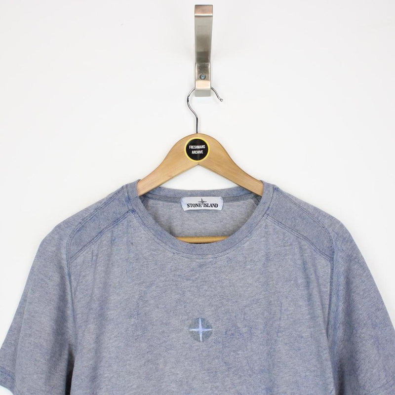 Stone Island AW 2020 Blue Dust Treatment Short Sleeve T-Shirt
