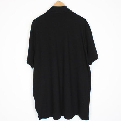 Moncler Black Short Sleeve Cotton Polo Shirt