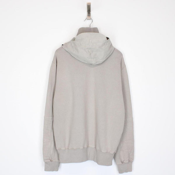 CP Company AW 2008 Beige Chest Logo Hooded Sweatshirt Jumper