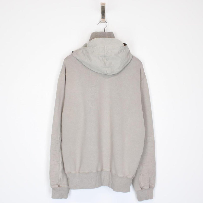 CP Company AW 2008 Beige Chest Logo Hooded Sweatshirt Jumper