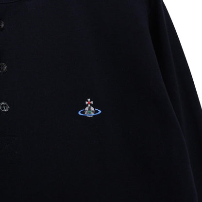 Vivienne Westwood Navy Blue Long Sleeve Orb Polo Shirt