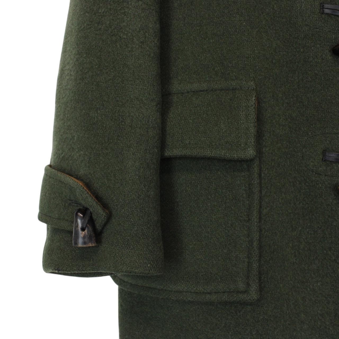 Vintage 90s Burberry Green Nova Check Lined Wool Duffle Coat